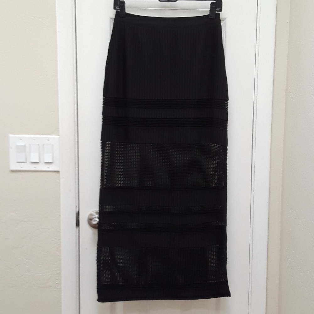 Zara Basic Collection Pleated Mesh Maxi Skirt - image 5